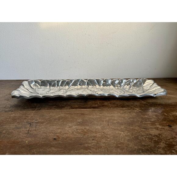 Vintage Pewter Bunny Long Tray | Easter Spring Decor | Prairiecore Granny Chic - Picture 5 of 7